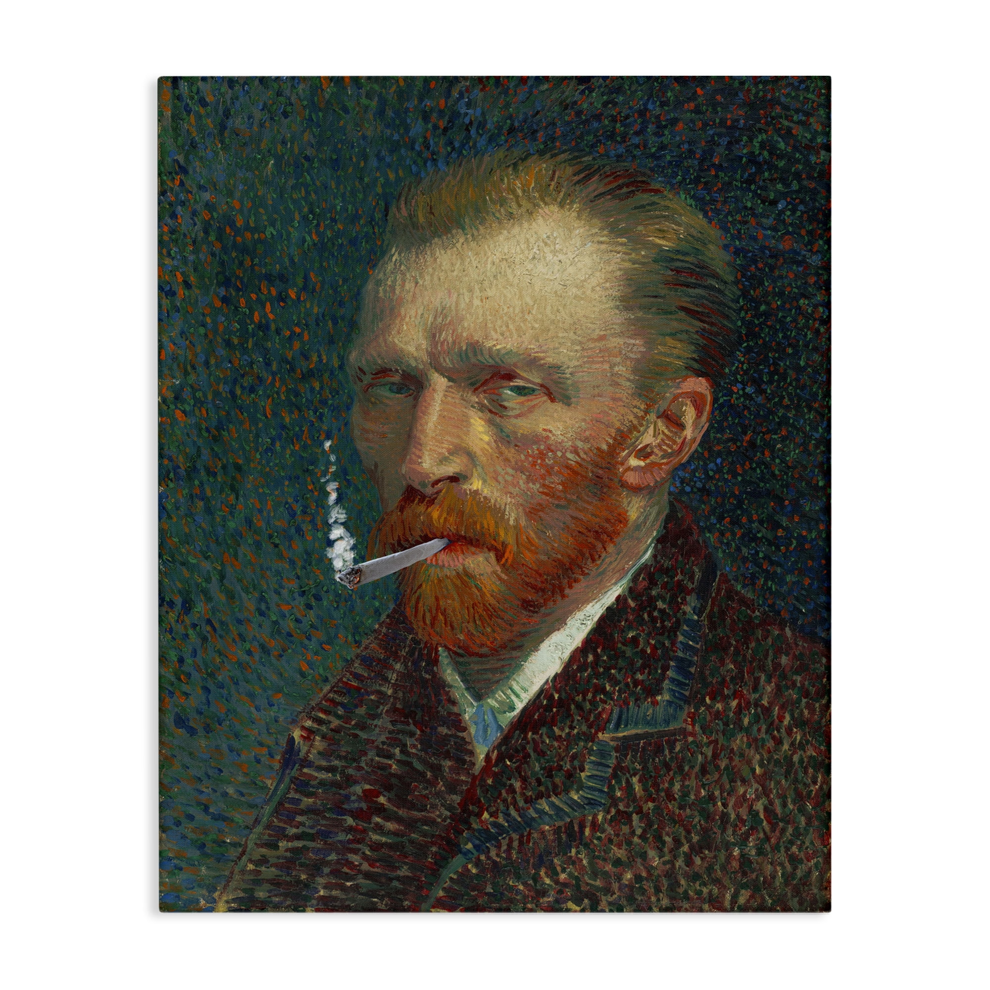 Van Gogh Portrait with Smoke Canvas Wall Art, design by Masters Redux