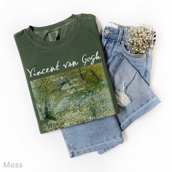 Van Gogh River Bank In Springtime For Women Art Lover Graphic Teacher Her T-Shirt