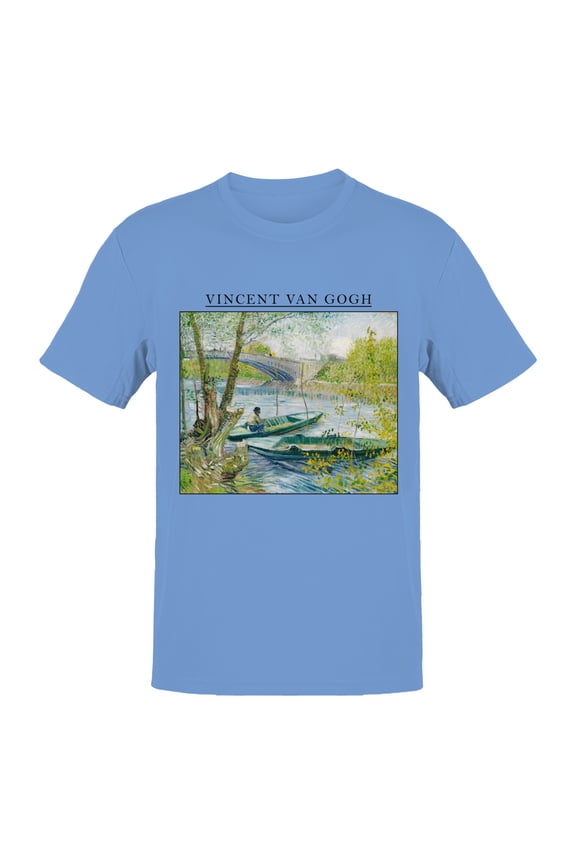 Van Gogh River Landscape Art Men's T-shirt