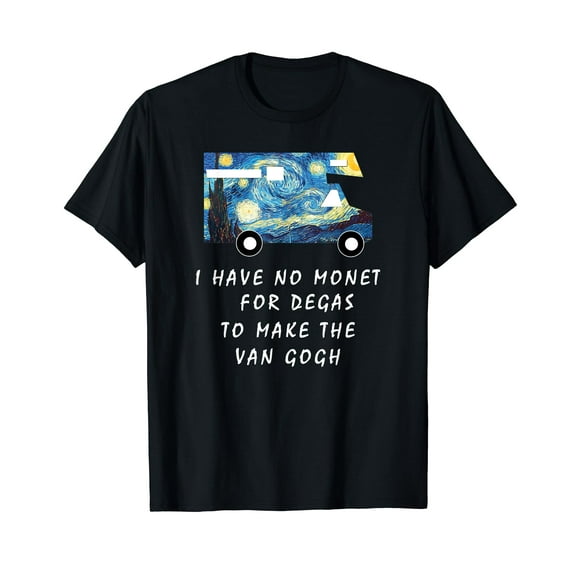 Van Gogh Road Trip T Shirt Funny Caravan Camping Tee Gift