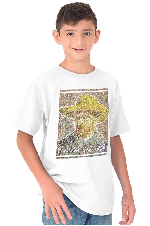 Van Gogh Self Portrait With Straw Hat Crewneck T Shirts Boy Girl Teen Brisco Brands X
