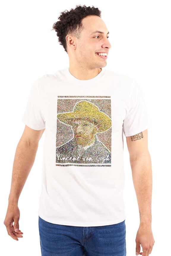 Van Gogh Self Portrait With Straw Hat Plus Size Crewneck Graphic Tee Shirt Brisco Brands 3X