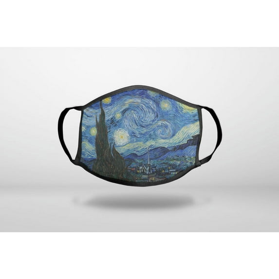 Van Gogh Starry Night - 3-Ply Reusable Soft Cloth Face Covering, Unisex, Cotton Inner Layer
