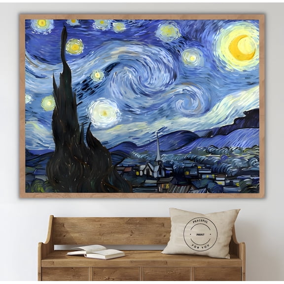 Van Gogh Starry Night Vintage Impressionist Wall Art UNFRAMED PAPER POSTER, Home Decor