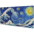 thumbnail image 1 of Van Gogh Starry Sky Great Wave Gaming Mouse Pad Non Slip XL Large Mousepad Stitched Edge Rubber Base Desk Mat for Laptop PC Computer, 1 of 5