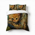 thumbnail image 1 of Van Gogh Style Cat In The Tree Bedding Set 3 Pcs Soft Microfiber Quilt Cover For Bedroom Decor, Comforter Cover With 2 Pillowcase, 1 of 5