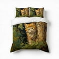 thumbnail image 1 of Van Gogh Style Cat In The Tree Bedding Set 3 Pcs Soft Microfiber Quilt Cover For Bedroom Decor, Comforter Cover With 2 Pillowcase, 1 of 5