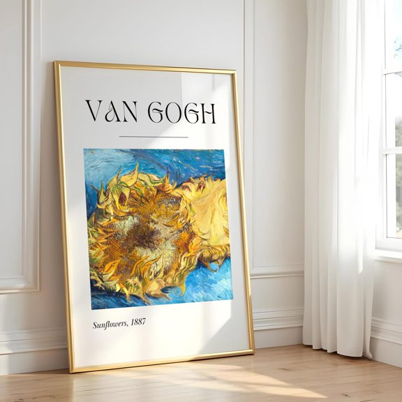 Van Gogh Sunflower Art Print Famous Post Impressionist Fine Art Wall Decor For Home, Unframed Poster