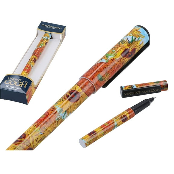 Van Gogh Sunflowers Unique Designs Ultimate Collectible Souvenir Ball Pen 1 EA in Gift Box - 5.25 Inches