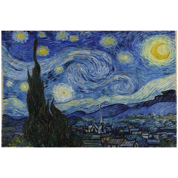 Van Gogh The Starry Night Poster 12x18 Canvas Wall Art, Unframed Home Decor