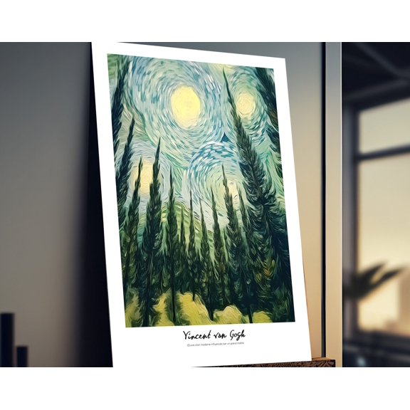 Van Gogh Tree Night Poster Print Abstract Nature Gallery Wall Art Museum Poster Print Home Decor, 24x36 UNFRAMED