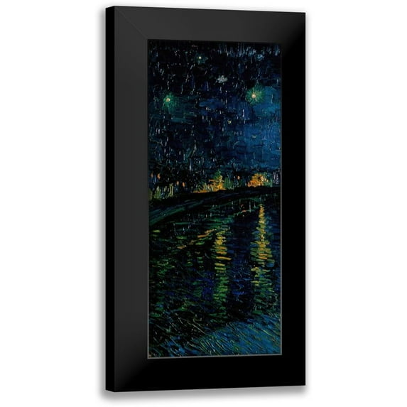Van Gogh, Vincent 10x18 Black Modern Framed Museum Art Print Titled - Starlight Over the Rhone - left