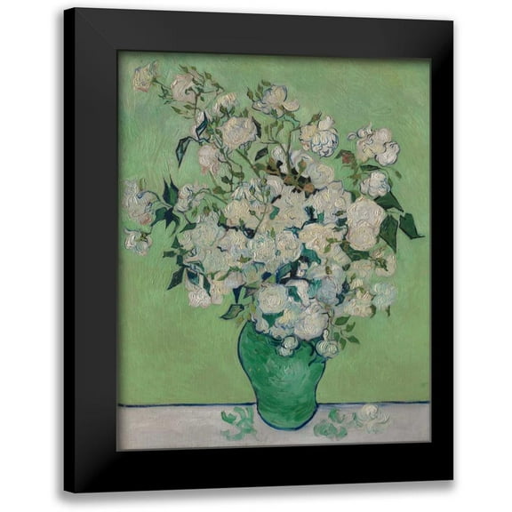 Van Gogh, Vincent 12x14 Black Modern Framed Museum Art Print Titled - Roses