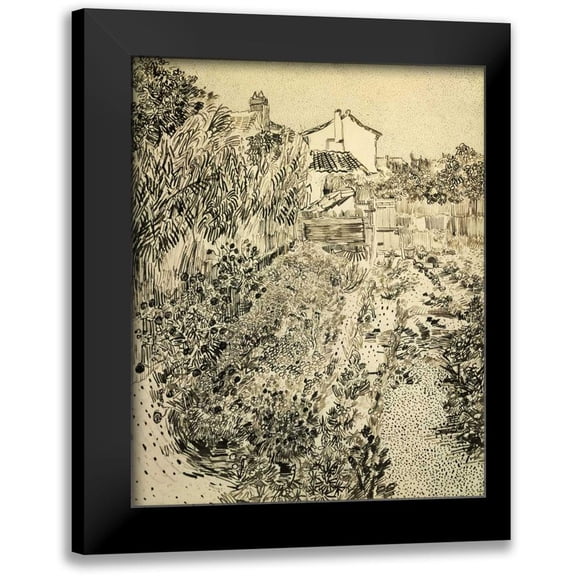 Van Gogh, Vincent 12x14 Black Modern Framed Museum Art Print Titled - The Flower Garden