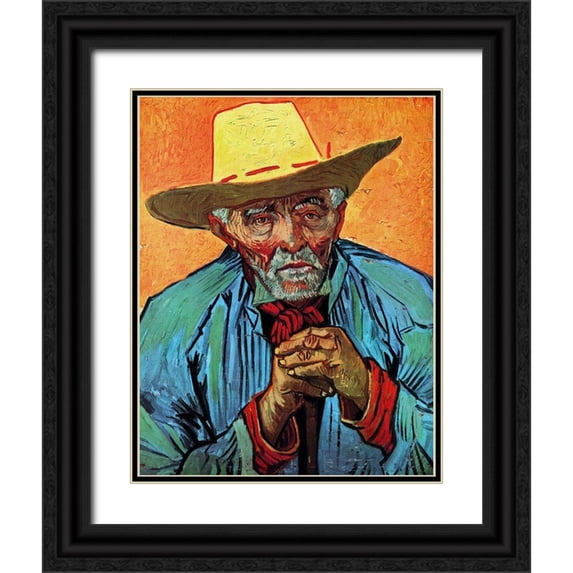 Van Gogh, Vincent 12x14 Black Ornate Wood Framed with Double Matting Museum Art Print Titled - Patience Escalier