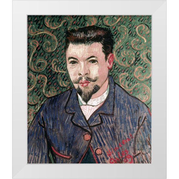Van Gogh, Vincent 12x14 White Modern Wood Framed Museum Art Print Titled - Portrait of Doctor Felix Rey