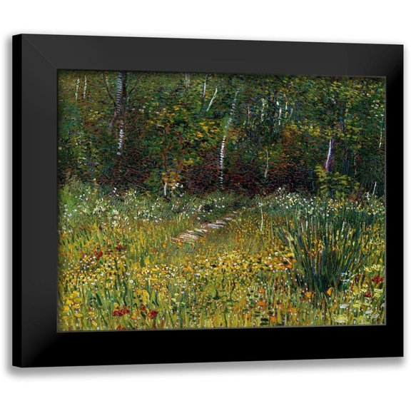 Van Gogh, Vincent 14x12 Black Modern Framed Museum Art Print Titled - A Park In Spring 1887