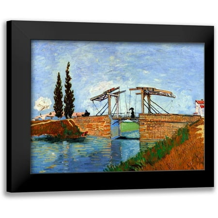 Van Gogh, Vincent 14x12 Black Modern Framed Museum Art Print Titled - Lanlois Bridge Arles