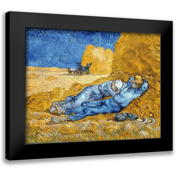Van Gogh, Vincent 14x12 Black Modern Framed Museum Art Print Titled - Noon - Rest from Work, 1891