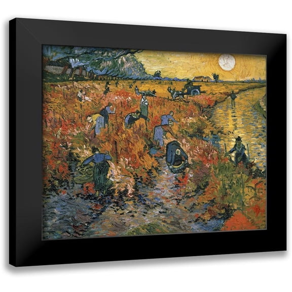 Van Gogh, Vincent 14x12 Black Modern Framed Museum Art Print Titled - The Red Vineyard at Arles, 1888