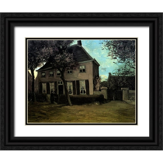 Van Gogh, Vincent 14x12 Black Ornate Wood Framed with Double Matting Museum Art Print Titled - Parsonage At Nuenen