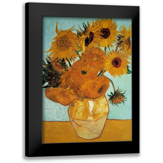 Van Gogh, Vincent 14x18 Black Modern Framed Museum Art Print Titled - Sunflowers 1888 - 3