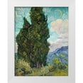 thumbnail image 1 of Van Gogh, Vincent 15x18 White Modern Wood Framed Museum Art Print Titled - Cypresses, 1889, 1 of 4