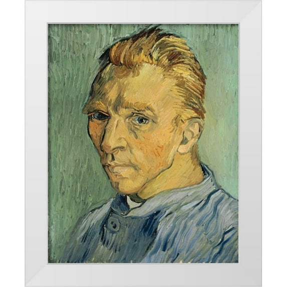 Van Gogh, Vincent 15x18 White Modern Wood Framed Museum Art Print Titled - Self Portrait Without Beard