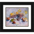 thumbnail image 1 of Van Gogh, Vincent 17x15 Black Ornate Wood Framed with Double Matting Museum Art Print Titled - Grapes, Lemons, Pears, and Apples (1887), 1 of 4