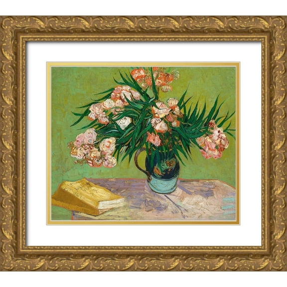 Van Gogh, Vincent 17x15 Gold Ornate Wood Framed with Double Matting Museum Art Print Titled - Oleanders, 1888