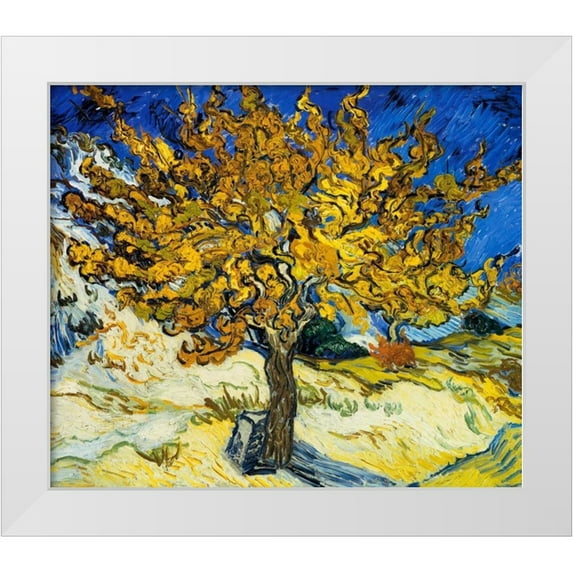 Van Gogh, Vincent 17x15 White Modern Wood Framed Museum Art Print Titled - The Mulberry Tree 1889