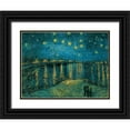 thumbnail image 1 of Van Gogh, Vincent 18x15 Black Ornate Wood Framed with Double Matting Museum Art Print Titled - La nuit toile-Arles, 1 of 4