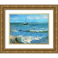 thumbnail image 1 of Van Gogh, Vincent 18x15 Gold Ornate Wood Framed with Double Matting Museum Art Print Titled - The Sea At Les Saintes Maries De La Mer, 1 of 4