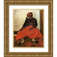 thumbnail image 1 of Van Gogh, Vincent 20x24 Gold Ornate Wood Framed with Double Matting Museum Art Print Titled - The Seated Zouave, 1 of 4