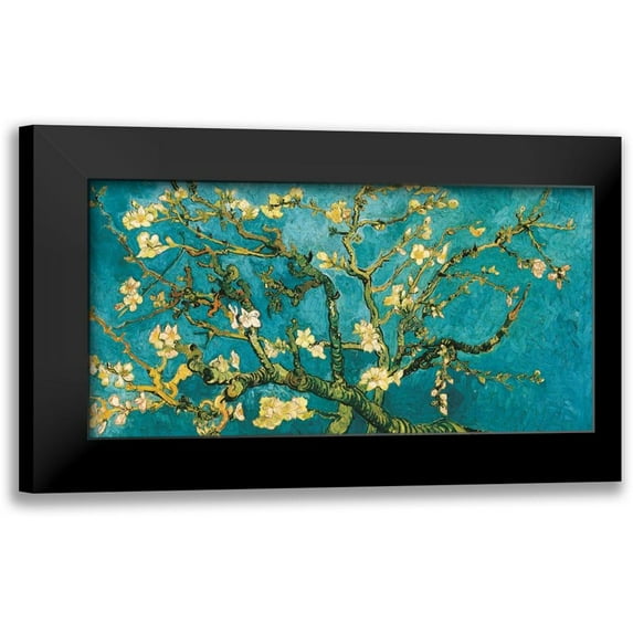 Van Gogh, Vincent 24x14 Black Modern Framed Museum Art Print Titled - Mandorlo in fiore