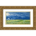 thumbnail image 1 of Van Gogh, Vincent 24x14 Gold Ornate Wood Framed with Double Matting Museum Art Print Titled - Wheatfield under thunderclouds, 1 of 4
