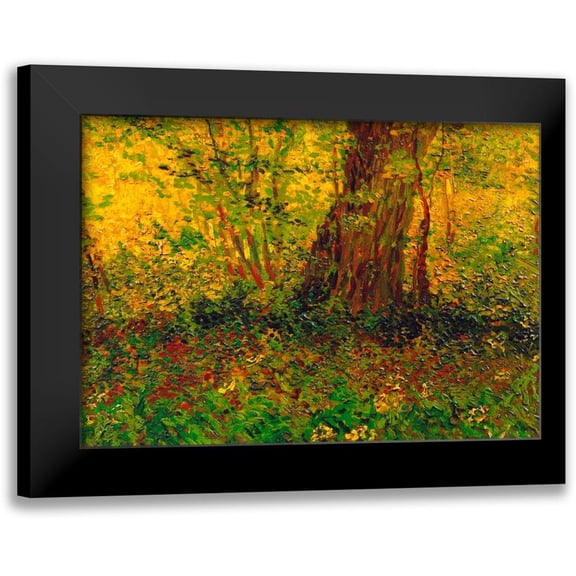 Van Gogh, Vincent 24x18 Black Modern Framed Museum Art Print Titled - Undergrowth 3