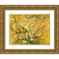 thumbnail image 1 of Van Gogh, Vincent 24x19 Gold Ornate Wood Framed with Double Matting Museum Art Print Titled - Mandorlo in fiore (gold variation), 1 of 4