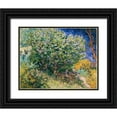 thumbnail image 1 of Van Gogh, Vincent 24x20 Black Ornate Wood Framed with Double Matting Museum Art Print Titled - Lilac Bush, 1 of 4