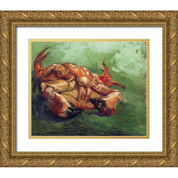 Van Gogh, Vincent 24x20 Gold Ornate Wood Framed with Double Matting Museum Art Print Titled - Crab On His Back
