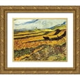 thumbnail image 1 of Van Gogh, Vincent 24x20 Gold Ornate Wood Framed with Double Matting Museum Art Print Titled - Ploughman And Mill, 1 of 4