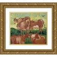 thumbnail image 1 of Van Gogh, Vincent 29x26 Gold Ornate Wood Framed with Double Matting Museum Art Print Titled - The Cows, 1 of 4