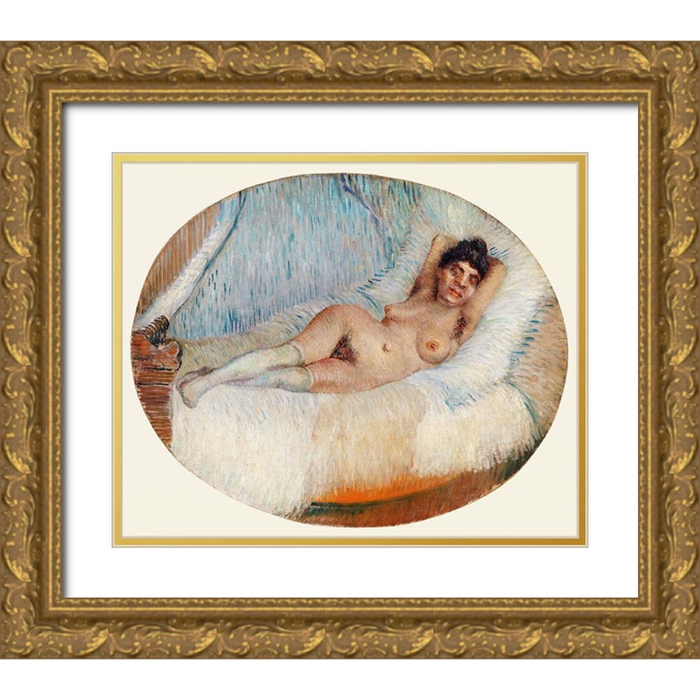 Van Gogh, Vincent 17x15 Black Ornate Wood Framed with Double Matting Museum  Art Print Titled - Reclining Nude (Femme nue étendue sur un lit) (1887) -  Walmart.com