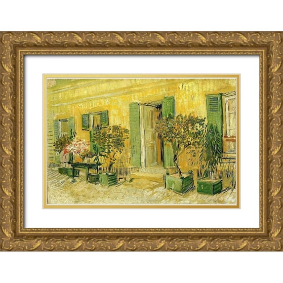 Van Gogh, Vincent 32x23 Gold Ornate Wood Framed with Double Matting Museum Art Print Titled - Restaurant At Asnieres