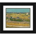 thumbnail image 1 of Van Gogh, Vincent 32x26 Black Ornate Wood Framed with Double Matting Museum Art Print Titled - Harvest At La Crau And Montmajour, 1 of 4