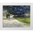 thumbnail image 1 of Van Gogh, Vincent 32x26 White Modern Wood Framed Museum Art Print Titled - Public Garden with Couple and Blue Fir Tree, 1 of 4