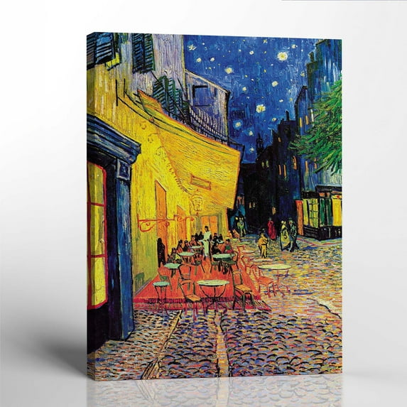 Van Gogh Wall Art, Cafe Terrace At Night, Van Gogh Canvas Wall Art, Night Cafe Van Gogh, Ready To Hang for Living Room Home Wall Decor 11x14