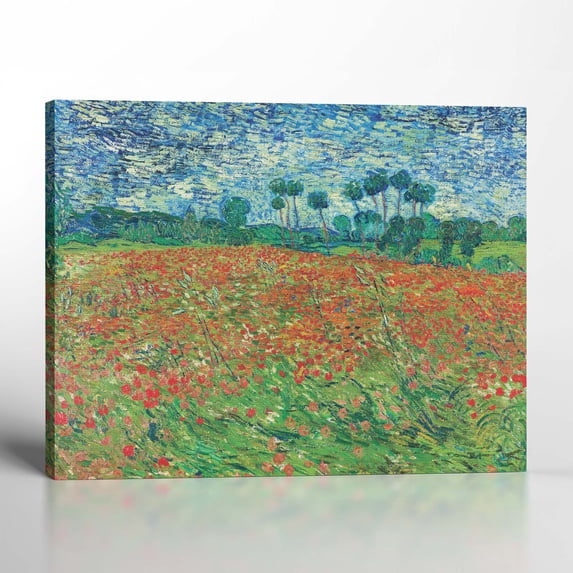 Van Gogh Wall Art, Poppy Field Canvas Print, Poppy Field, Famous Art Prints, Van Gogh Canvas Wall Art , Ready To Hang for Living Room Home Wall Decor 11x14