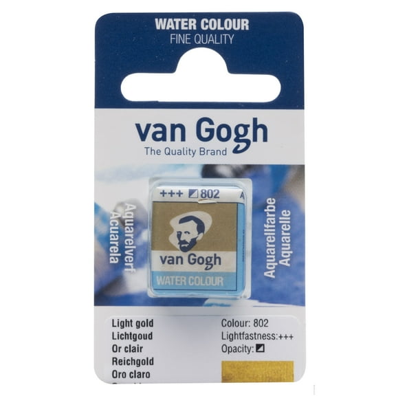 Royal Talens Van Gogh Watercolor Paint Half Pan Light Gold 802