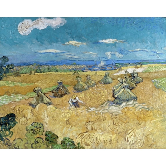 Van Gogh Wheat Fields 1888. N'Wheat Fields With Reaper.' Oil On Canvas Vincent Van Gogh June 1888. Print by